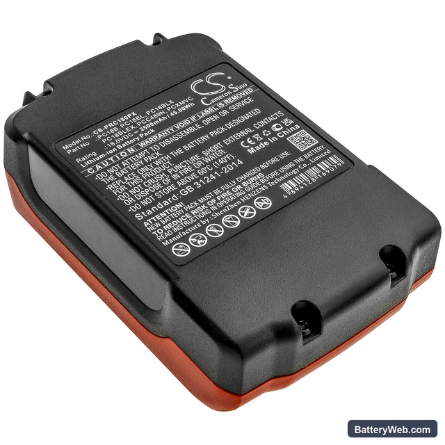 Porter Cable PC18CS Replacement Battery, 18V, 2500mAh, Li-ion 1