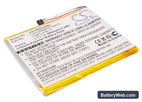 Sony PRS-350 Replacement Battery, 3.7V, 900mAh, Li-Polymer 1