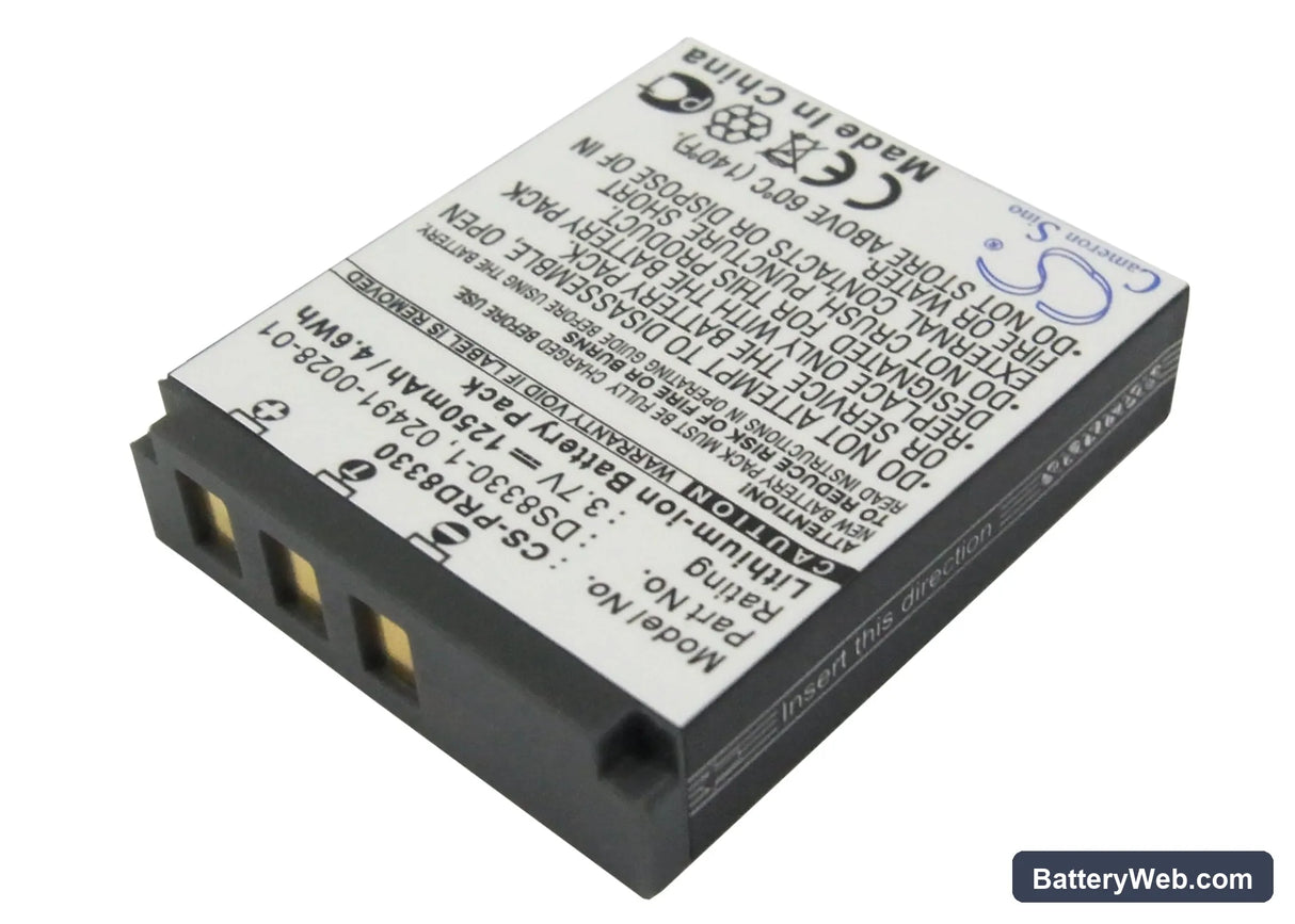 Rollei Prego 8330 Replacement Battery, 3.7V, 1250mAh, Li-ion 2
