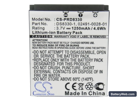 Rollei Prego 8330 Replacement Battery, 3.7V, 1250mAh, Li-ion 5