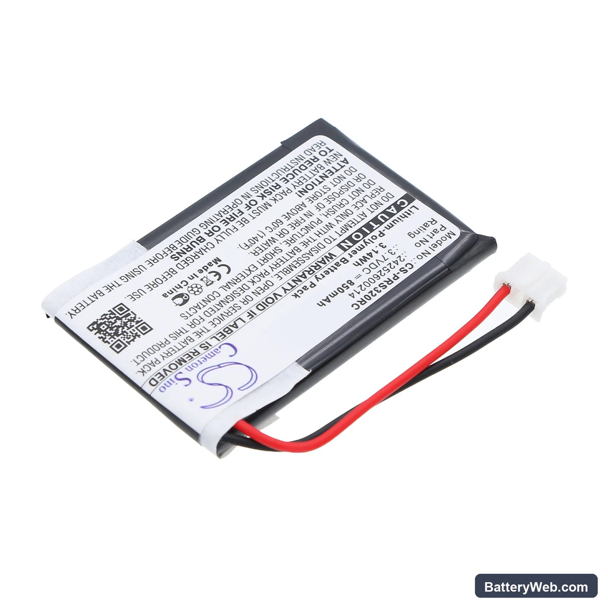 Philips PRESTIGO SRT9320 Replacement Battery, 3.7V, 850mAh, Li-Polymer 2