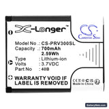 Prestigio RoadRunner 300 Replacement Battery, 3.7V, 700mAh, Li-ion 3