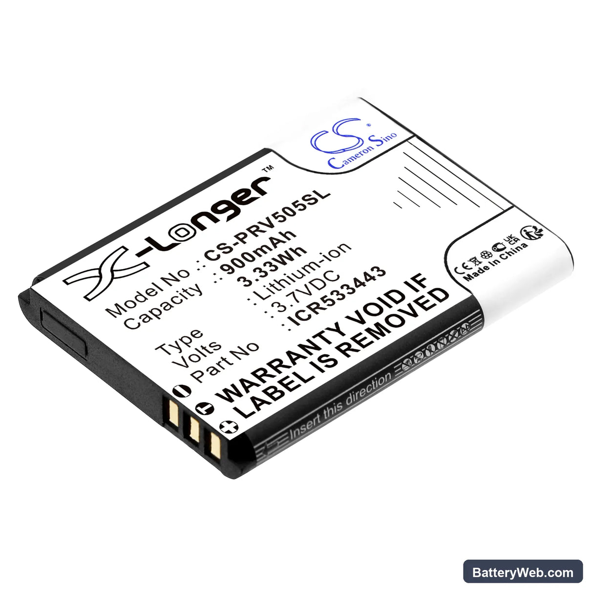 Prestigio RoadRunner 505 Replacement Battery, 3.7V, 900mAh, Li-ion 1