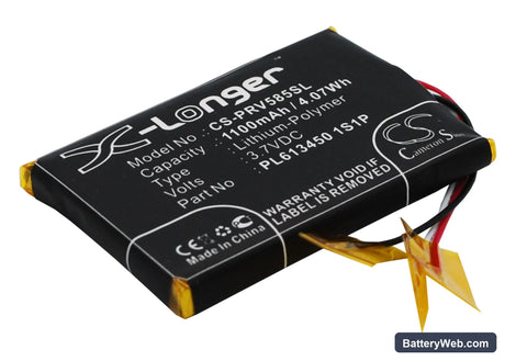 Prestigio GeoVision 5850HDDVR Replacement Battery, 3.7V, 1100mAh, Li-Polymer 2