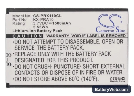 Panasonic KX-PRX110 Replacement Battery, 3.7V, 1500mAh, Li-ion 5