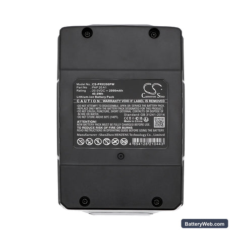 Parkside PSBSA 20-Li-C3 Replacement Battery, 20V, 2000mAh, Li-ion 5