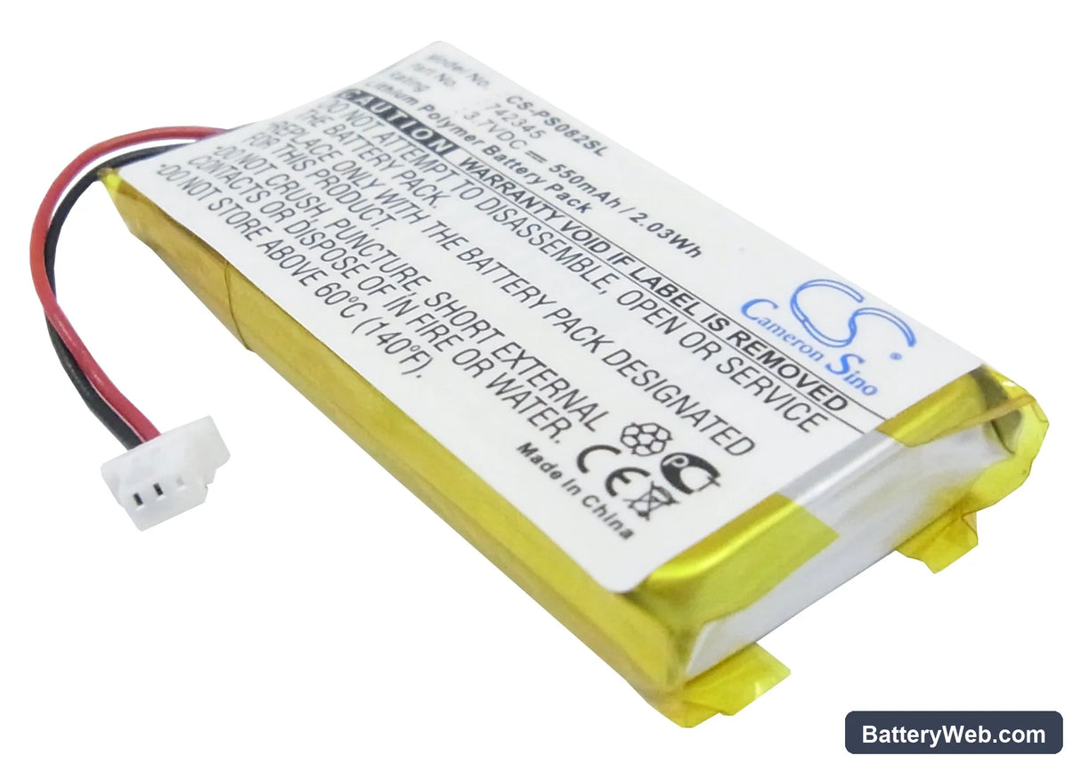 Philips GoGear HDD082/17 2GB Replacement Battery, 3.7V, 550mAh, Li-Polymer 1