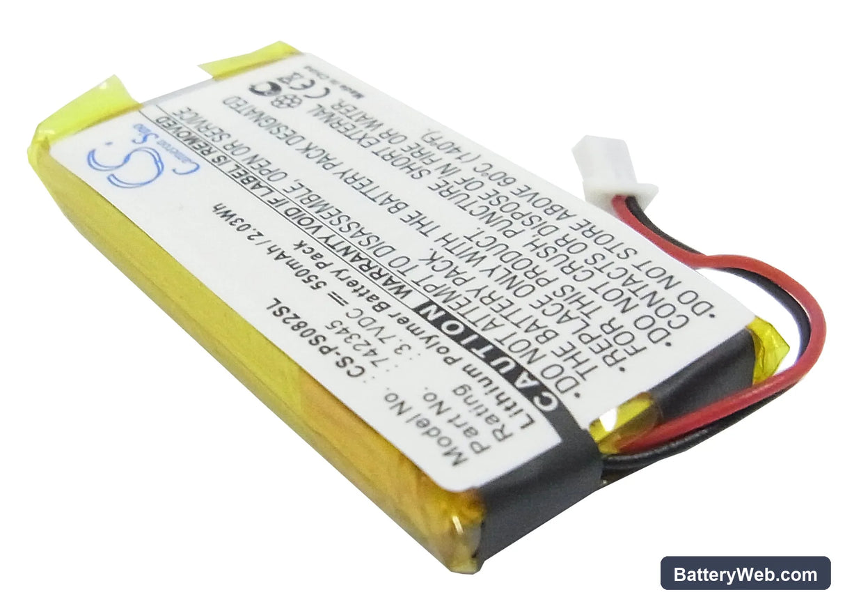 Philips GoGear HDD082/17 2GB Replacement Battery, 3.7V, 550mAh, Li-Polymer 2