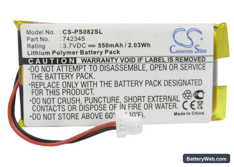 Philips GoGear HDD082/17 2GB Replacement Battery, 3.7V, 550mAh, Li-Polymer 5