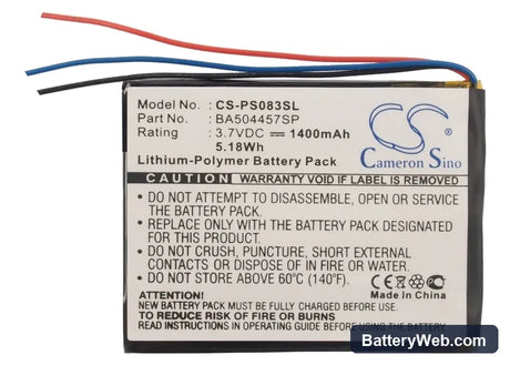 Philips GoGear Muse Replacement Battery, 3.7V, 1400mAh, Li-Polymer 5