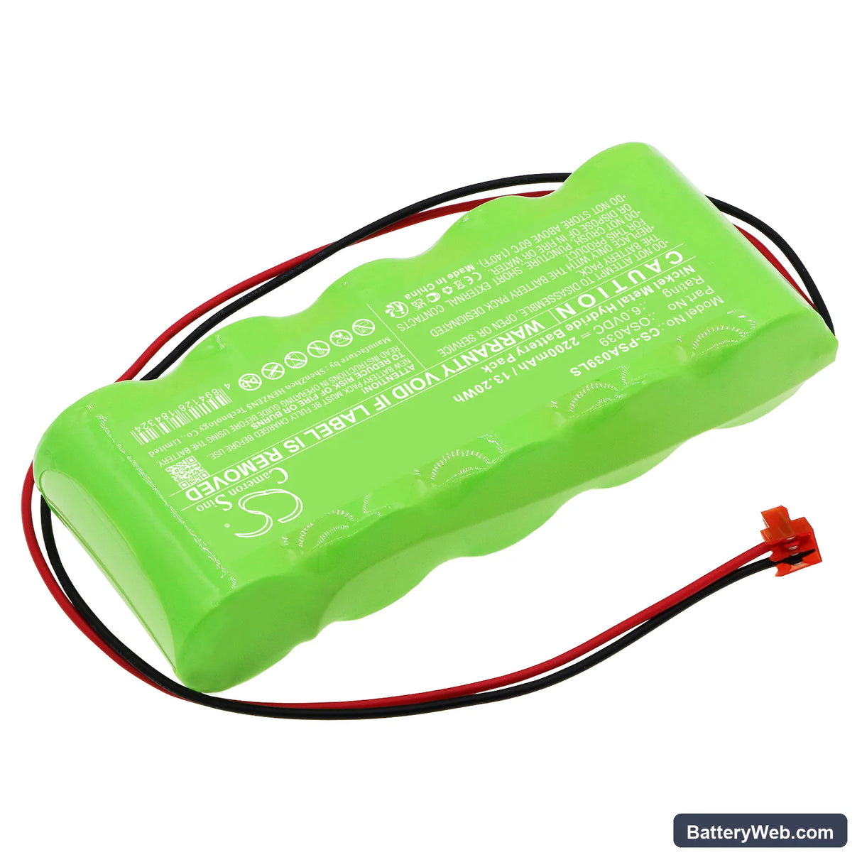 PowerSonic A13146-10 Replacement Battery, 6V, 2200mAh, Ni-MH 2