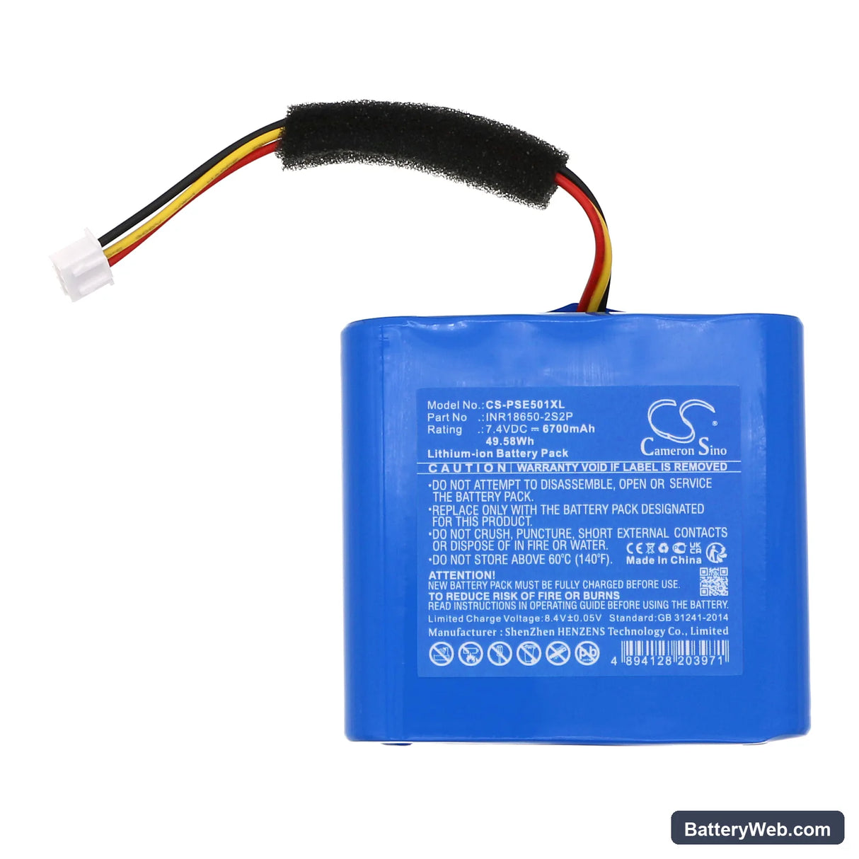 Philips PSE0501 Replacement Battery, 7.4V, 6700mAh, Li-ion 3