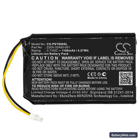 Polycom PWM-10T Replacement Battery, 3.7V, 1100mAh, Li-ion 3