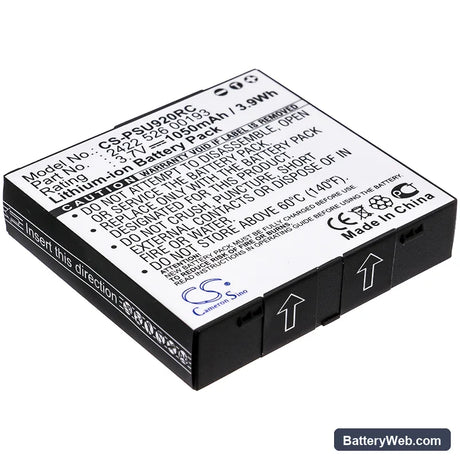 Philips Pronto TSU-9200 Replacement Battery, 3.7V, 1050mAh, Li-ion 1