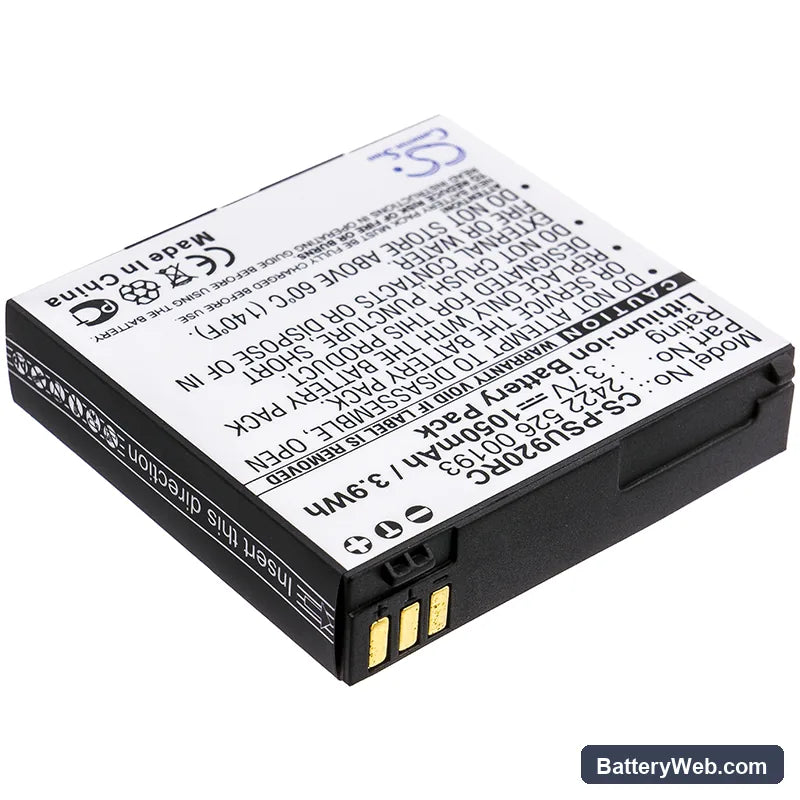 Philips Pronto TSU-9200 Replacement Battery, 3.7V, 1050mAh, Li-ion 2