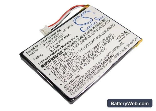 Philips Pronto TSU-9800 Replacement Battery, 3.7V, 2200mAh, Li-Polymer 1