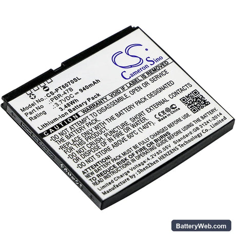Pantech P6070 Replacement Battery, 3.7V, 940mAh, Li-ion 1