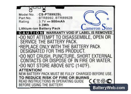 Pantech HotShot 8992 Replacement Battery, 3.7V, 900mAh, Li-ion 5