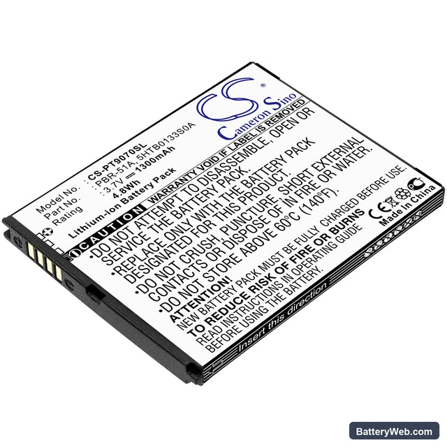 Pantech Burst Replacement Battery, 3.7V, 1300mAh, Li-ion 1