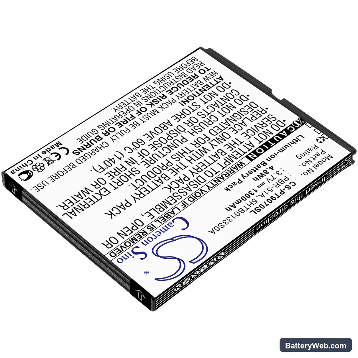 Pantech Burst Replacement Battery, 3.7V, 1300mAh, Li-ion 2