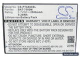 Pantech Vega N6 Replacement Battery, 3.7V, 2500mAh, Li-ion 5