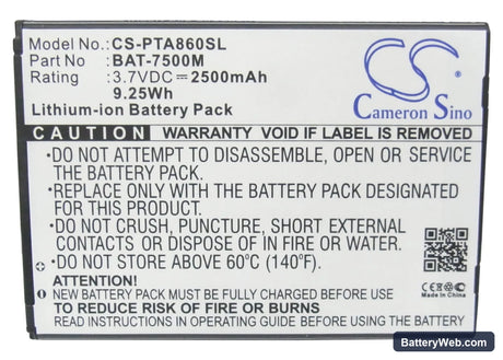 Pantech Vega N6 Replacement Battery, 3.7V, 2500mAh, Li-ion 5
