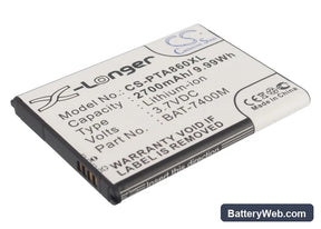 Pantech Vega 6 Replacement Battery, 3.7V, 2700mAh, Li-ion 1