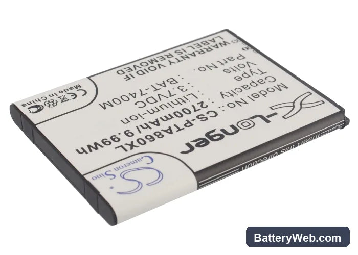 Pantech Vega 6 Replacement Battery, 3.7V, 2700mAh, Li-ion 2