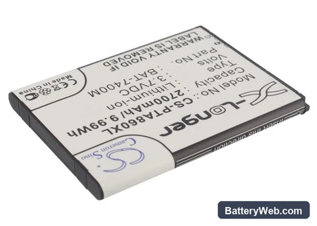 Pantech Vega 6 Replacement Battery, 3.7V, 2700mAh, Li-ion 2