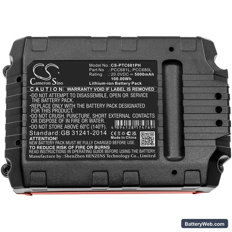 Black & Decker ASD18 Typ 1 Replacement Battery, 20V, 5000mAh, Li-ion 5