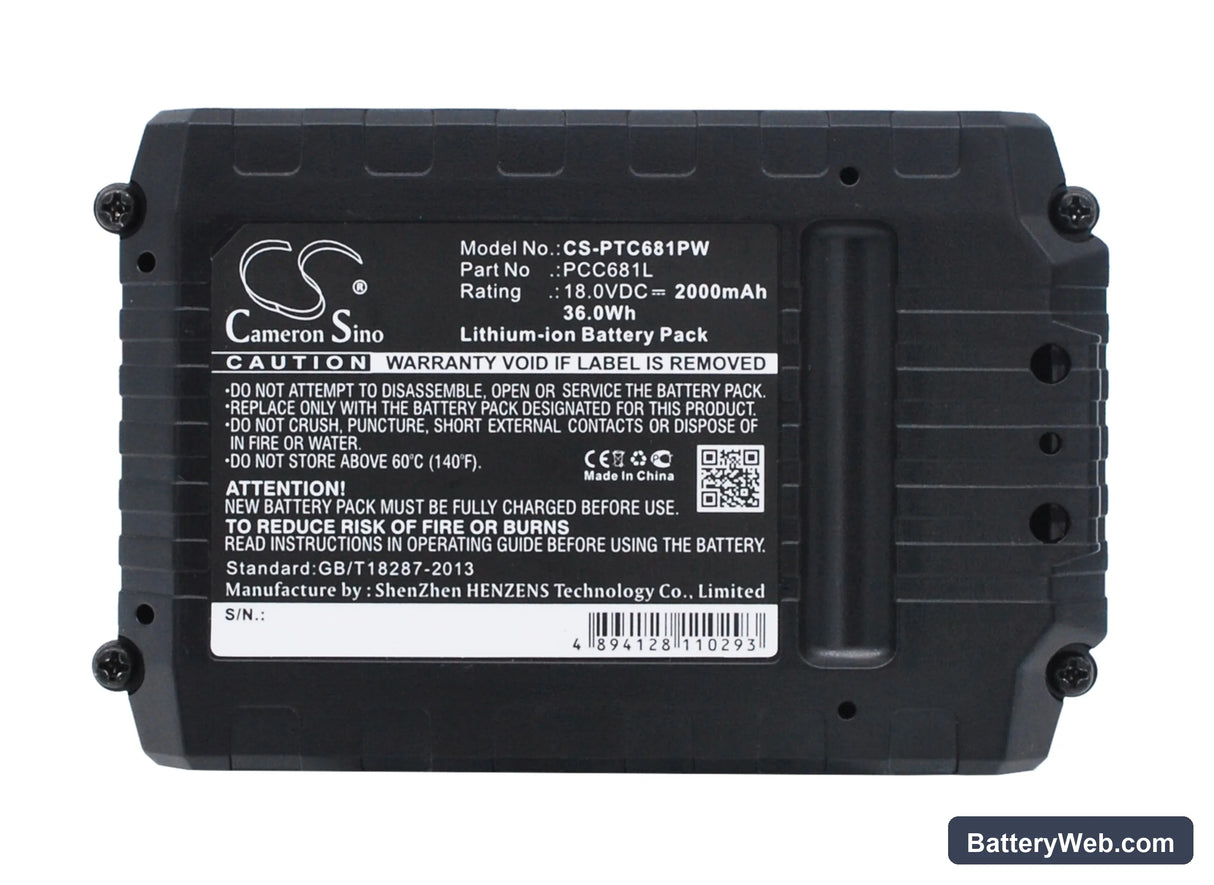Stanley FMC625D2 Replacement Battery, 18V, 2000mAh, Li-ion 5