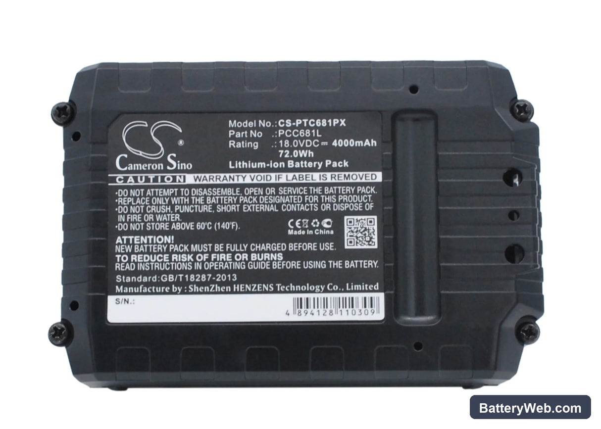 Black & Decker ASD18 Typ 1 Replacement Battery, 18V, 4000mAh, Li-ion 5