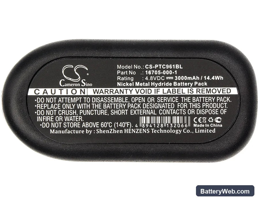 Telxon PTC960XDS Replacement Battery, 4.8V, 3000mAh, Ni-MH 5