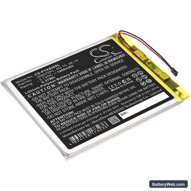 Pocketbook 626 Replacement Battery, 3.7V, 1450mAh, Li-Polymer 1