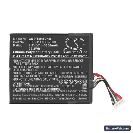 Positivo Master N40i Replacement Battery, 7.4V, 3000mAh, Li-Polymer 3