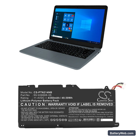Positivo Master N2140 Replacement Battery, 11.4V, 4350mAh, Li-Polymer 6