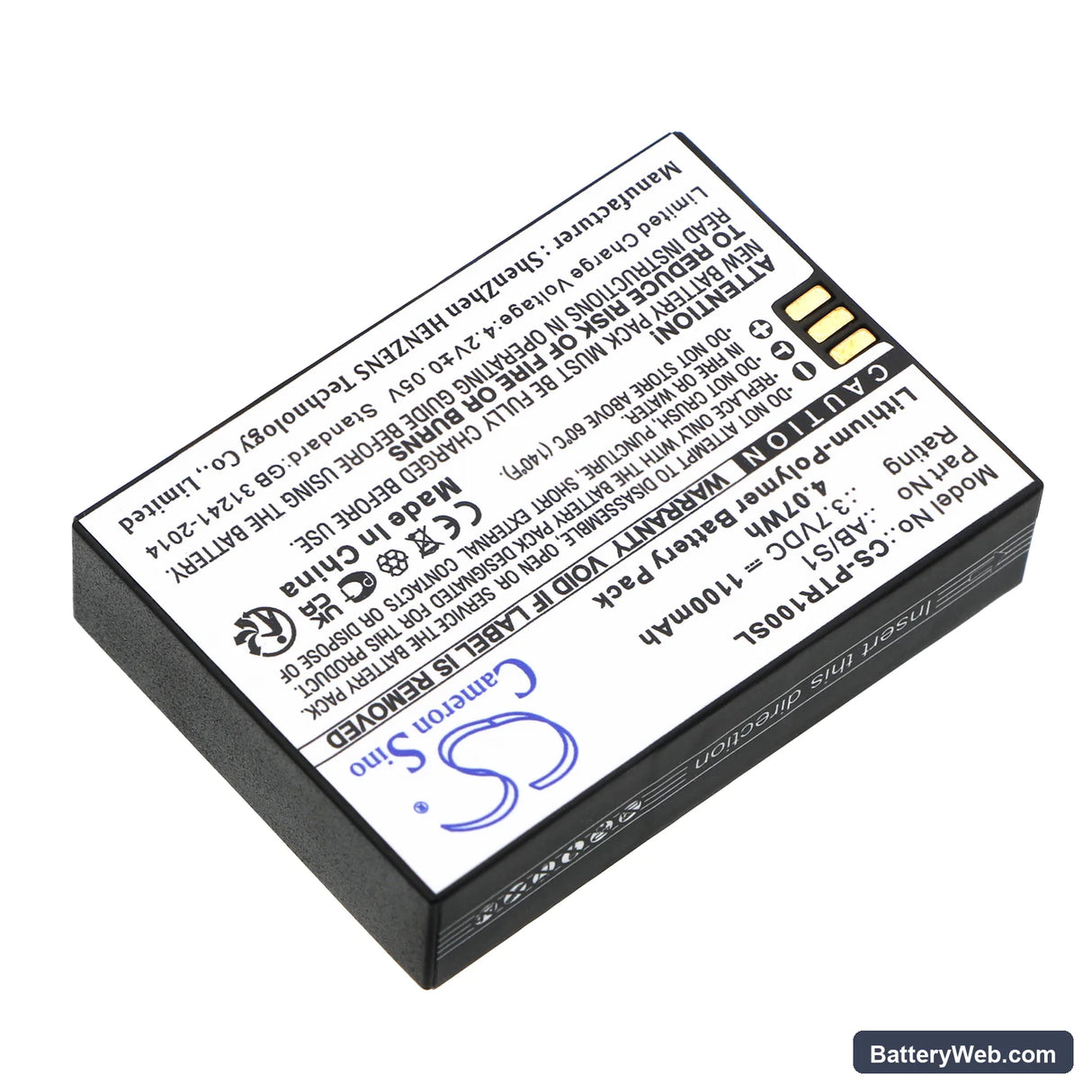 PROTEAR Bluetooth-Headphones Earmuff Replacement Battery, 3.7V, 1100mAh, Li-Polymer 2