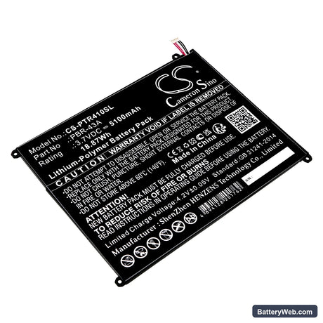 Pantech Element P4100 Replacement Battery, 3.7V, 5100mAh, Li-Polymer 1
