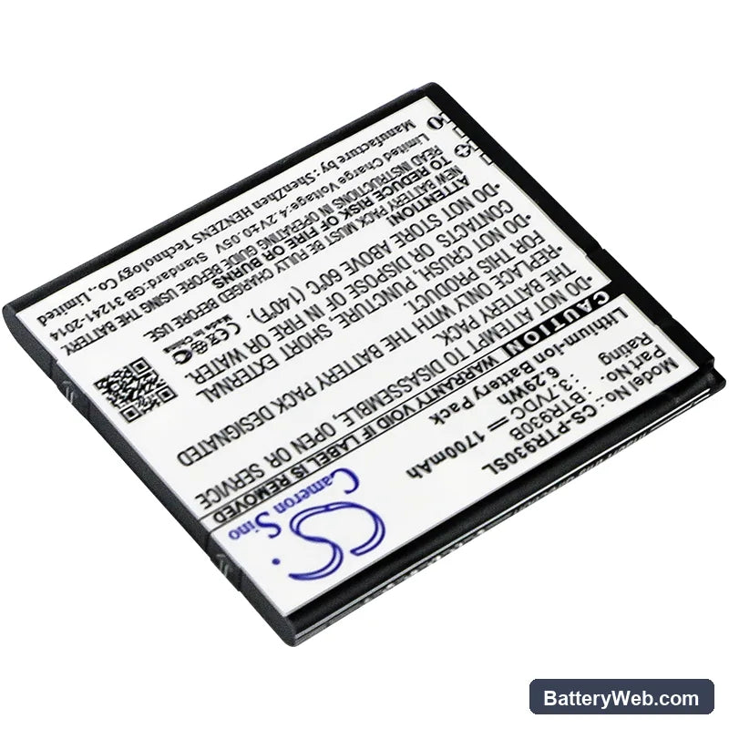 Pantech Perception Replacement Battery, 3.7V, 1700mAh, Li-ion 2