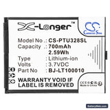 Panasonic KX-TU327 Replacement Battery, 3.7V, 700mAh, Li-ion 3
