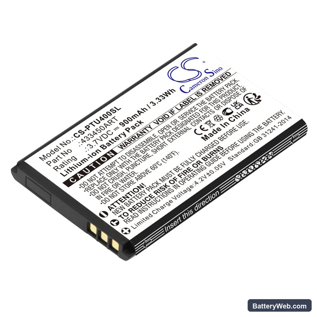 Panasonic KX-TU400 Replacement Battery, 3.7V, 900mAh, Li-ion 1