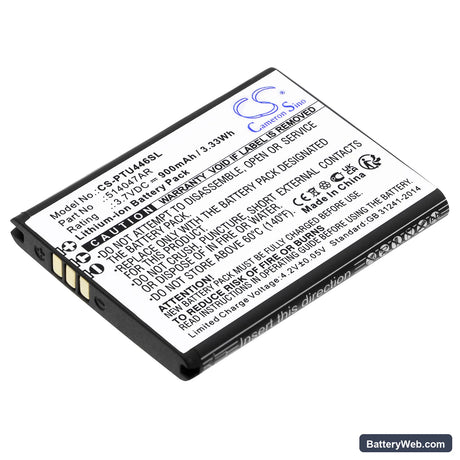 Panasonic KX-TU446 Replacement Battery, 3.7V, 900mAh, Li-ion 1