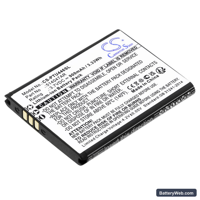 Panasonic KX-TU446 Replacement Battery, 3.7V, 900mAh, Li-ion 1