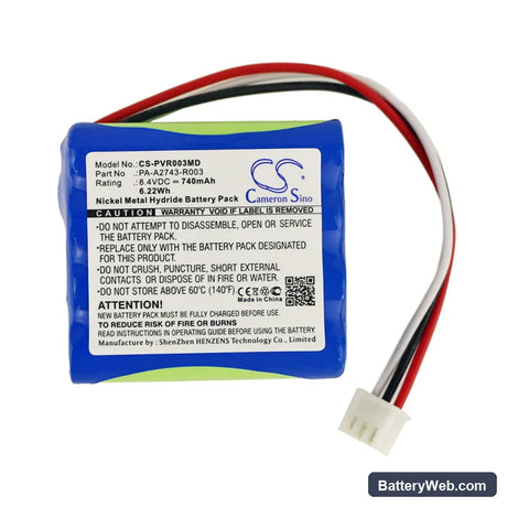 Physiomed VocaSTIM Replacement Battery, 8.4V, 740mAh, Ni-MH 3