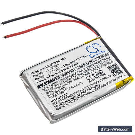 Polaroid R360 Replacement Battery, 3.7V, 1000mAh, Li-Polymer 1