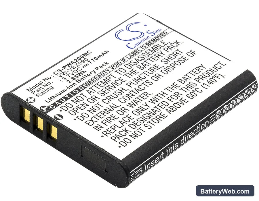 Panasonic WA20 Replacement Battery, 3.7V, 770mAh, Li-ion 1