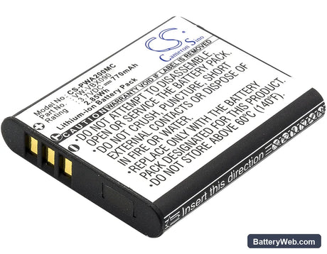 Panasonic WA20 Replacement Battery, 3.7V, 770mAh, Li-ion 1