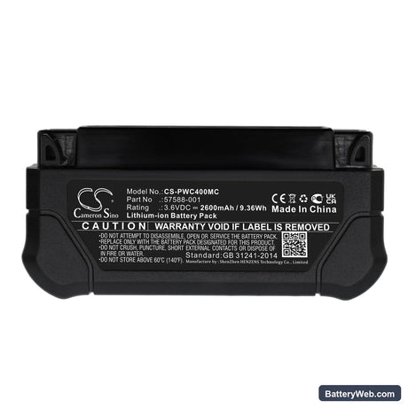 Panasonic WV-BWC4000 Replacement Battery, 3.6V, 2600mAh, Li-ion 5