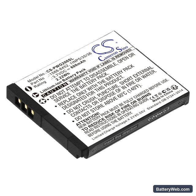Panasonic RP-WFG20 Replacement Battery, 3.7V, 600mAh, Li-ion 1