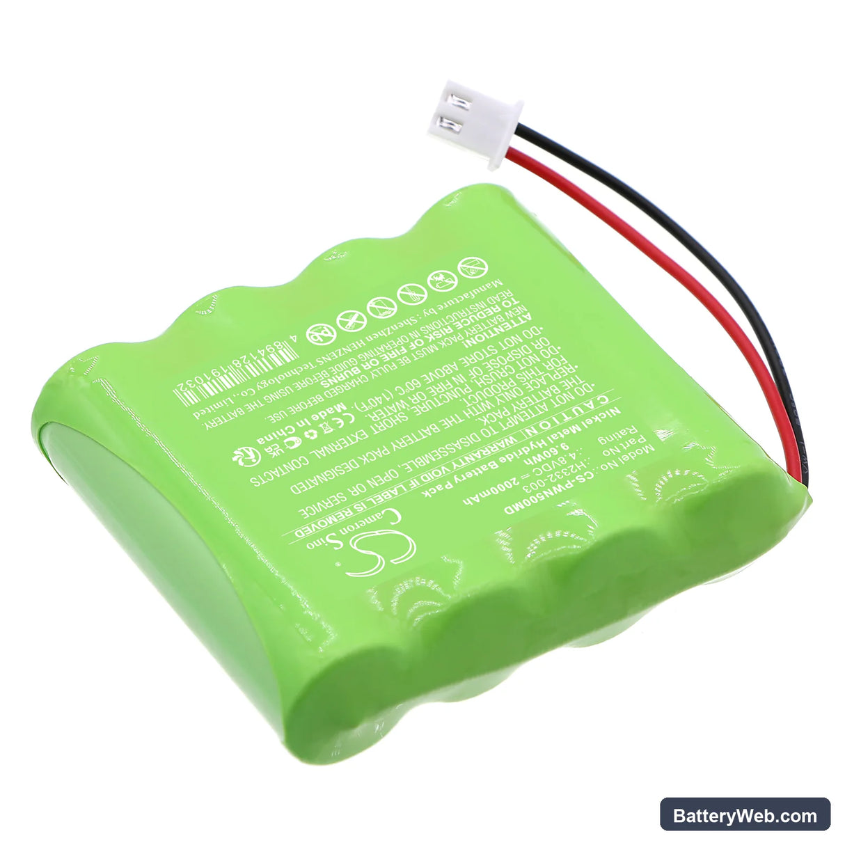 ADE PWN5 Replacement Battery, 4.8V, 2000mAh, Ni-MH 2